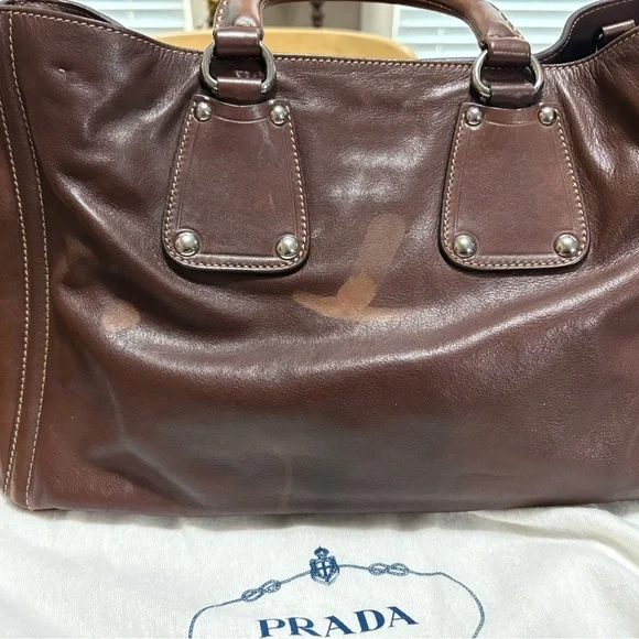 Prada Brown Leather Women's Briefcase - Picture 4 of 5